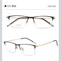 Half Frame Prescription Eyeglasses Frame for Men Metal Arch Frame Eyeglass Frames Big Size 148mm Wide for Rich Face Big Boss