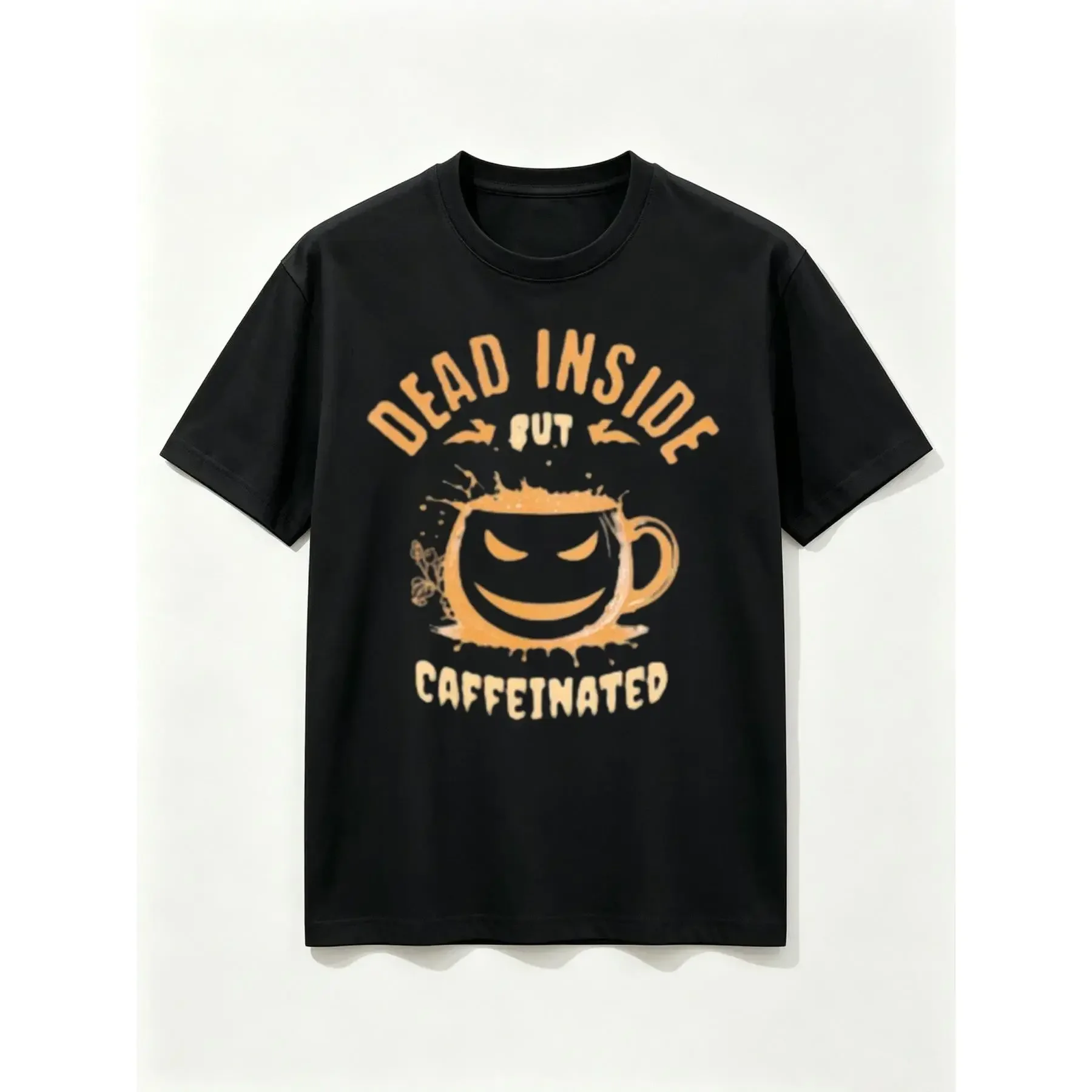Dead Inside But Caffeinated Graphic T-Shirt, Halloween Coffee Lover Tee