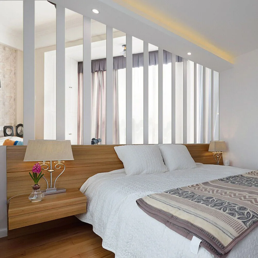 ملصق حائط لاصق فضي ذهبي أسود قطع غيار 5 × 50 سم ديكور غرفة الطعام وغرفة المعيشة شريط طويل بديل للمرآة