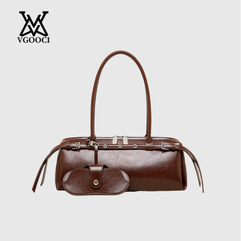 

Luxury Genuine Leather Women's Baguette Shoulder Underarm Bag Retro Motorcycle Trend Cool Belt Handbag New Design Niche
