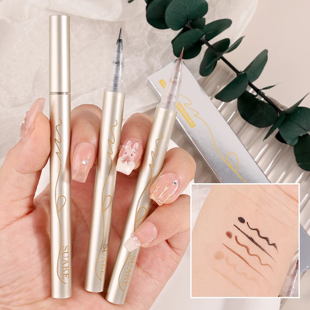 Waterdichte Ultra-Dunne Vloeibare Eyeliner Koreaanse Make-Up Voor Vrouwen Snel Droog Gladde Eyeliner Lange Laatste Onderste Wimper Pen Cosmetica