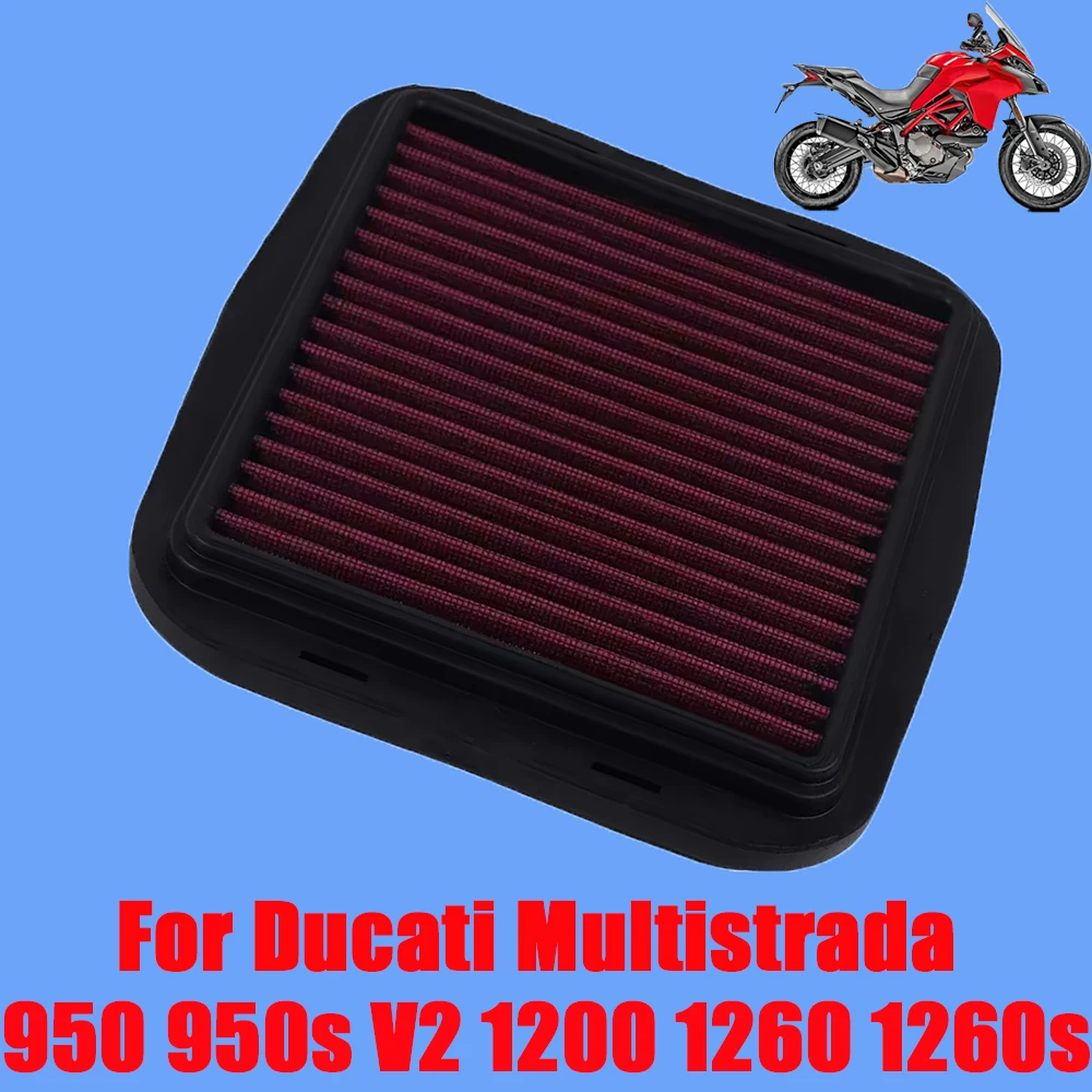 

Motorcycle Accessories For Ducati Multistrada 950 950s V2 1200 1260 1260s Enduro High Flow Air Filter Cleaner Washable Reusable