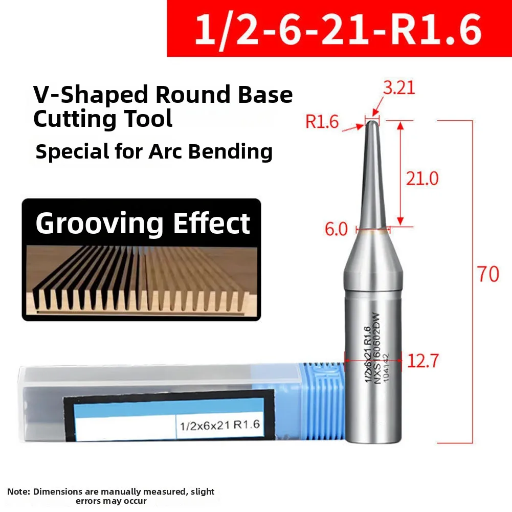 1pcs V Shape Round Bottom Slotting Cutter Carbide Tip For Woodworking CNC Milling Machine Grooving Bending Solid Wood MDF Tool