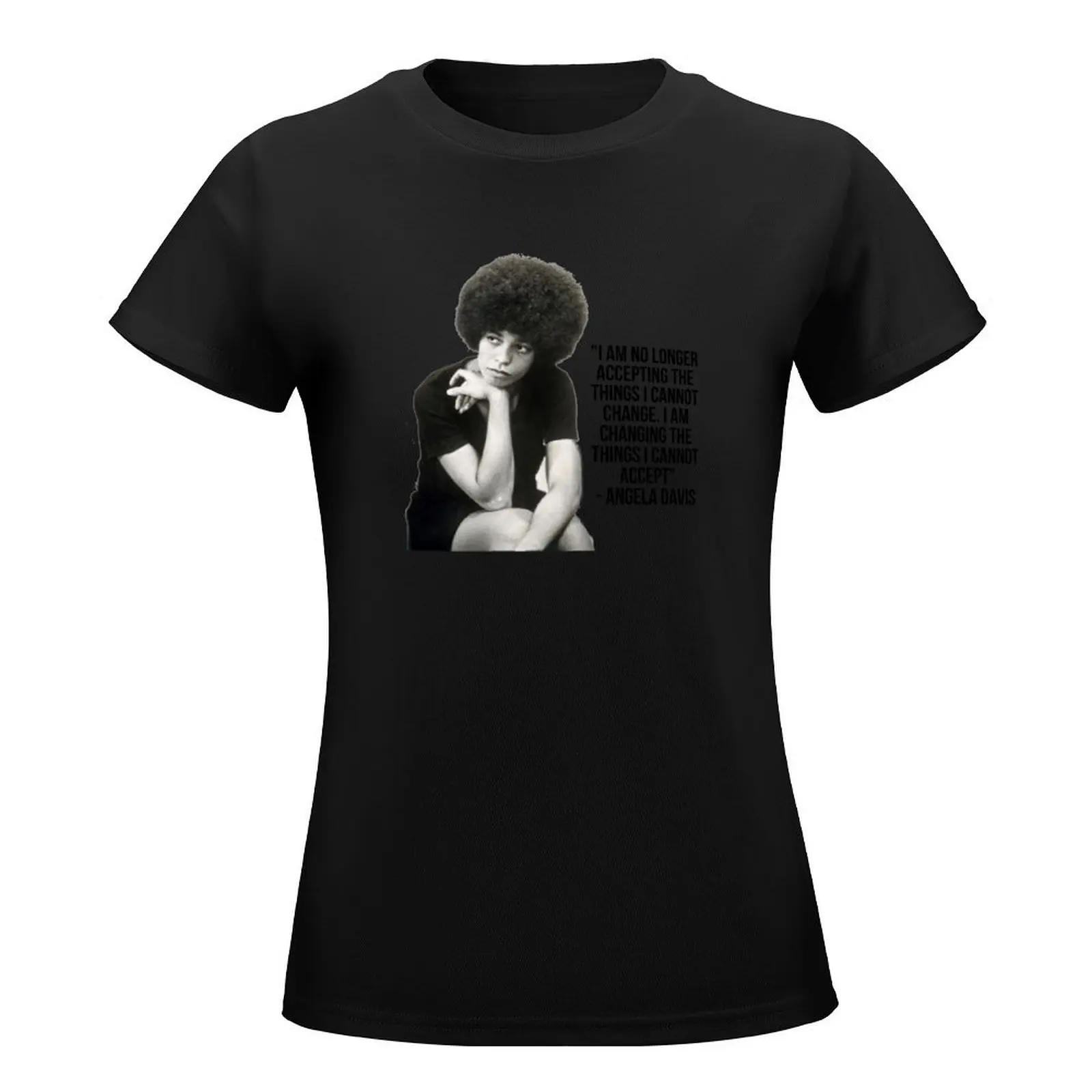 Angela Davis Quote T-Shirt tops kawaii clothes anime clothes oversized workout shirts for Women