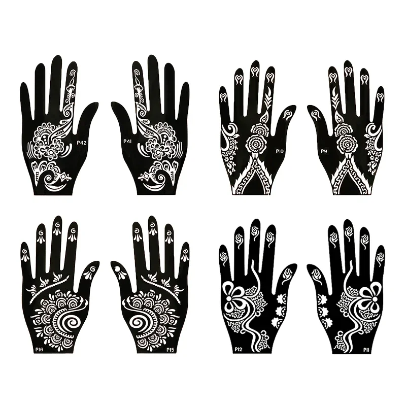 Temporary Tattoo Hollow Henna Palm Tattoo Stencil Professional Wedding Tool Hand Foot Body Art Sticker Tattoo Stencil Template