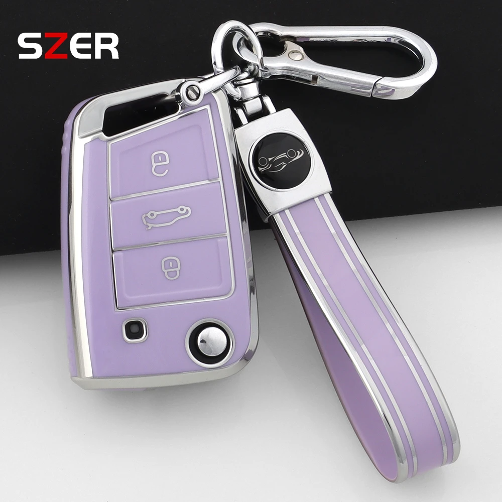 

3 4 Buttons TPU Car Key Case Cover Fob For VW Volkswagen Golf 7 MK7 Tiguan MK2 For SEAT Ateca Leon FR 2 Ibiza For Skoda Octavia