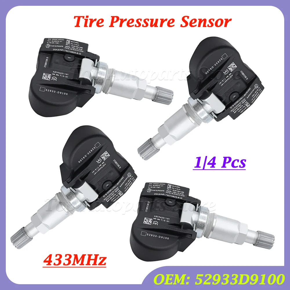 

52933D9100 For Kia Sportage Optima Picanto Sorento Soul For Hyundai Elantra G90 i30 i40 Ioniq Kauai 433MHz Tire Pressure Sensor