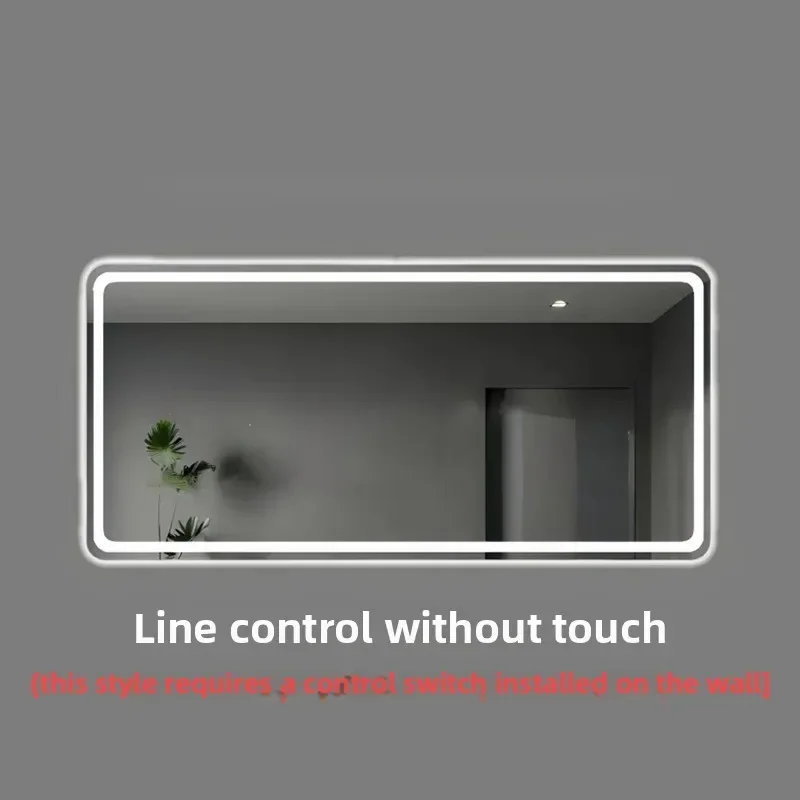 

40*60CM Led Bathroom Mirror Luminous Makeup Wall-mounted Mirror Clear Anti-fog Light Mirror Vanity Multifunctional Smart Mirror