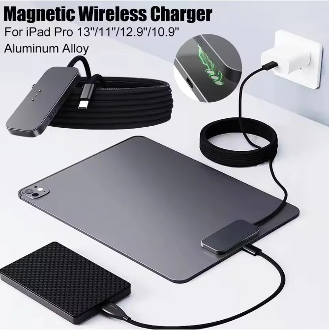 

For iPad Pro Magnetic Wireless Charger Fast Charging Smart Connector Charger Charger-Fast Wireless Charging Pad with USB-C Cable