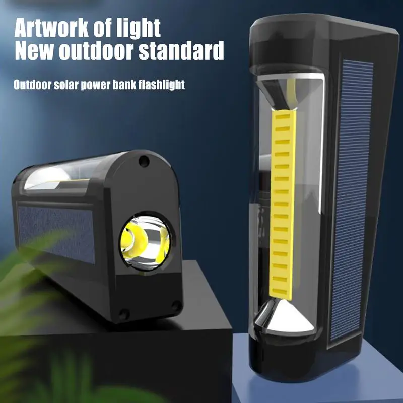 

Solar Flashlight Solar Camping Lantern USB Charging Bright Compact Multi Functional Power Bank For Survival Situations Power