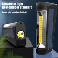 Solar Flashlight Solar Camping Lantern USB Charging Bright Compact Multi Functional Power Bank For Survival Situations Power