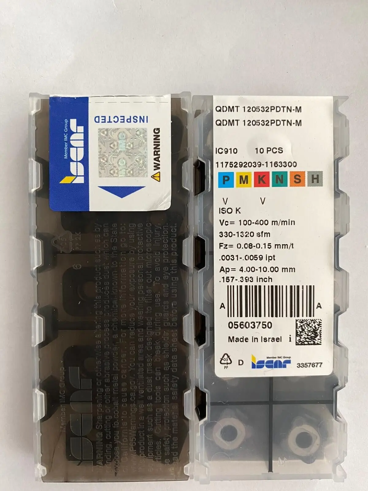 

ISCAR QDMT120532PDTN-M IC910 SDMT1205PDR-HQ-M IC928 CARBIDE INSDERTS