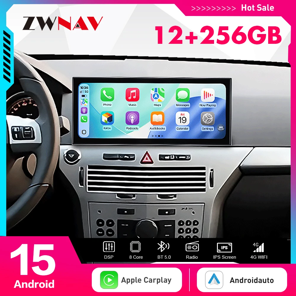 15.8 inch Car Radio Touch Screen Carplay For Opel Astra 2004-2010 Android 15 GPS Navigation Multimedia Player Head Unit Auto