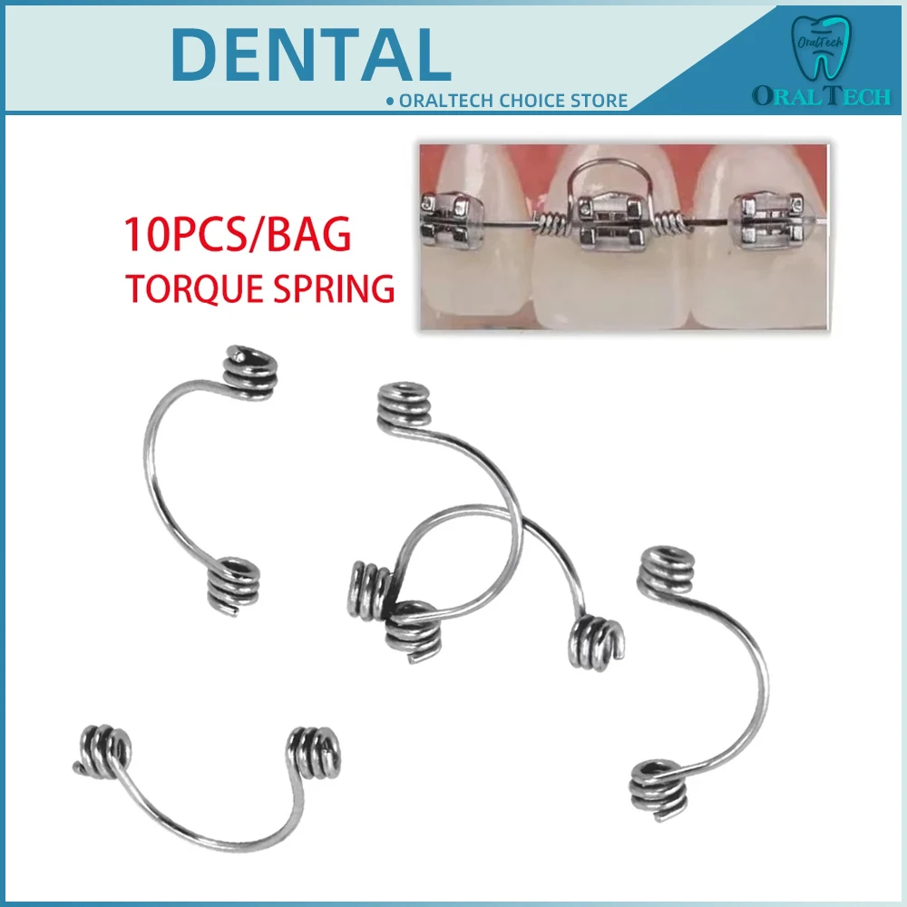 10Pcs Dental Torque Springs Orthodontic Bracket Anterior Teeth Torquing Rectangular Big/Small/Middle Archwire Universal Material