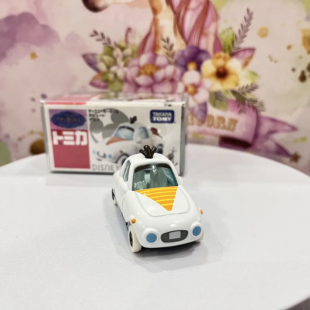 Original TAKARA TOMY Dream Tomica No.183 Disney Frozen Olaf Parade Float Diecast Plastic Model Car Collectible Gift for Kids
