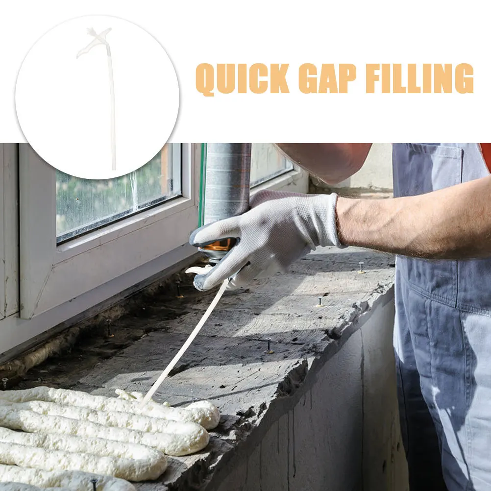 20pcs Foam Sealing Tubes Clear Plastic Spray Foaming Applicator For Gap Filling Wall Floor Repair Diy Epoxy Nozzle Extension