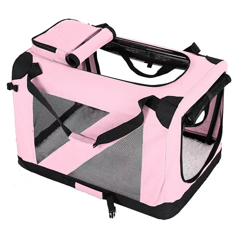 Dog Cage Car Kennel Outing Carrying Bag Pet Luggage Car Travel Cage  Breathable Large Space Folding Medium And Large Dogs