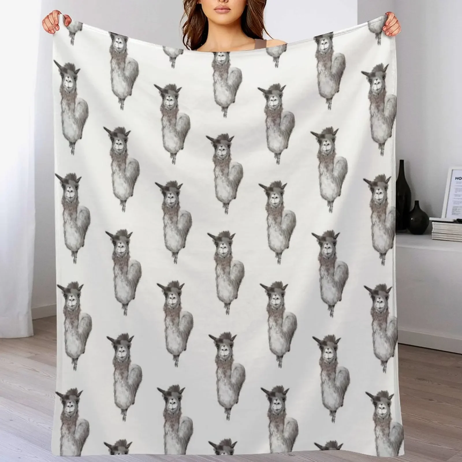 

Alpaca Stare Down Throw Blanket Luxury St Vintage wednesday Blankets For Sofas Blankets