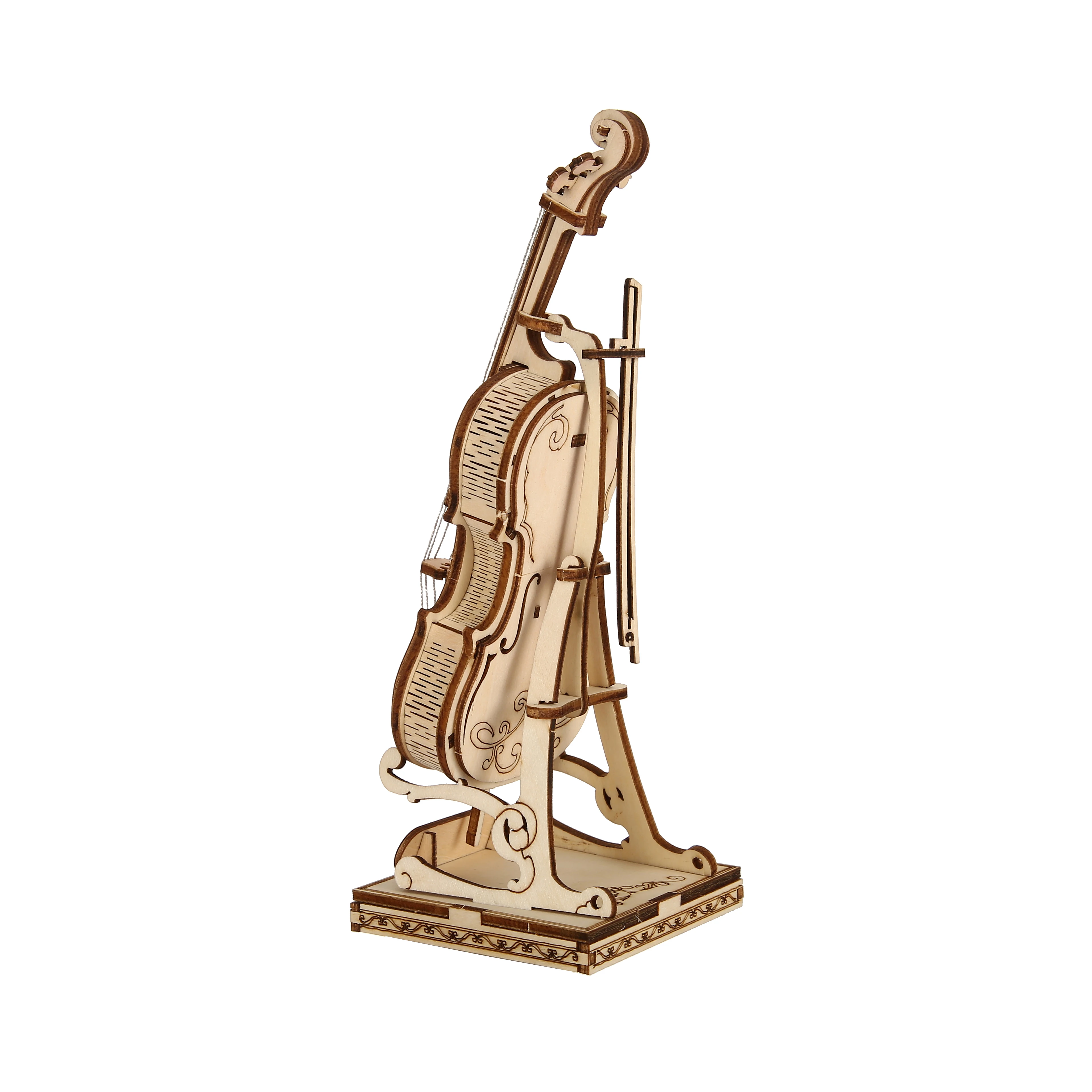 violin 3D Wooden Puzzle, Scale Model,DIY Model Kit, Handcraft Gift,Home Decoration,Mechanical Model Kit, Building Toy