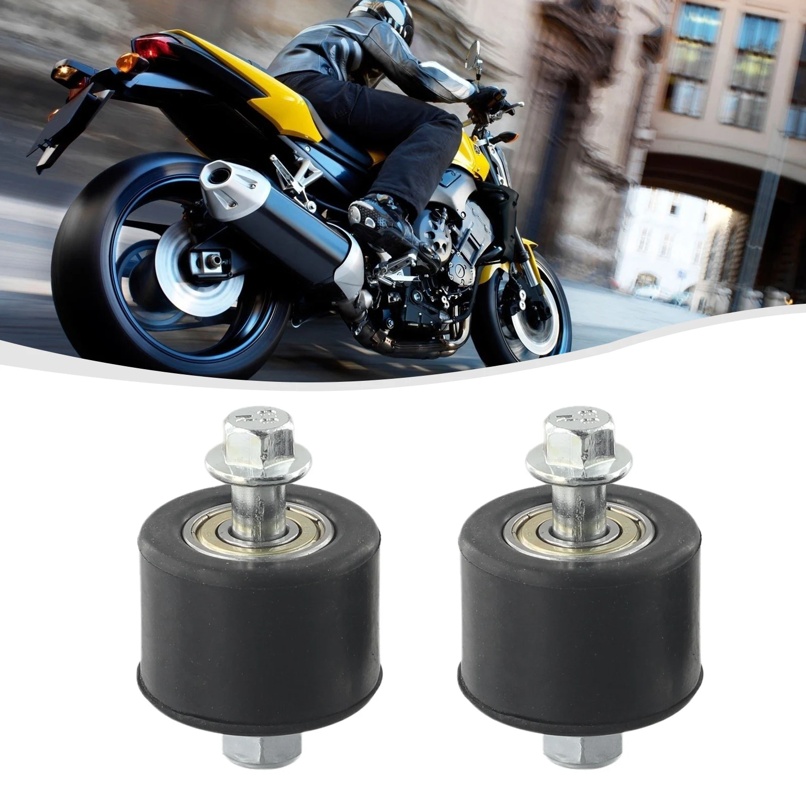 2Pcs 8mm Motorcycle Chain Roller For Raptor YFM350 YFM 350 Upper Lower Swingarm Car Accessories High-quality Skid Wheels