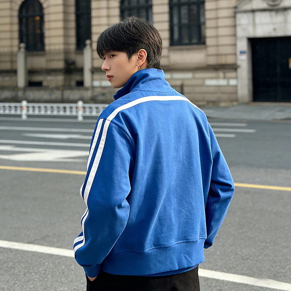 

Spring/Autumn Retro Zipper Loose and Simple Stand up Collar Printed Hoodie for Men and Women, Street Trendy Top Men's Clothing