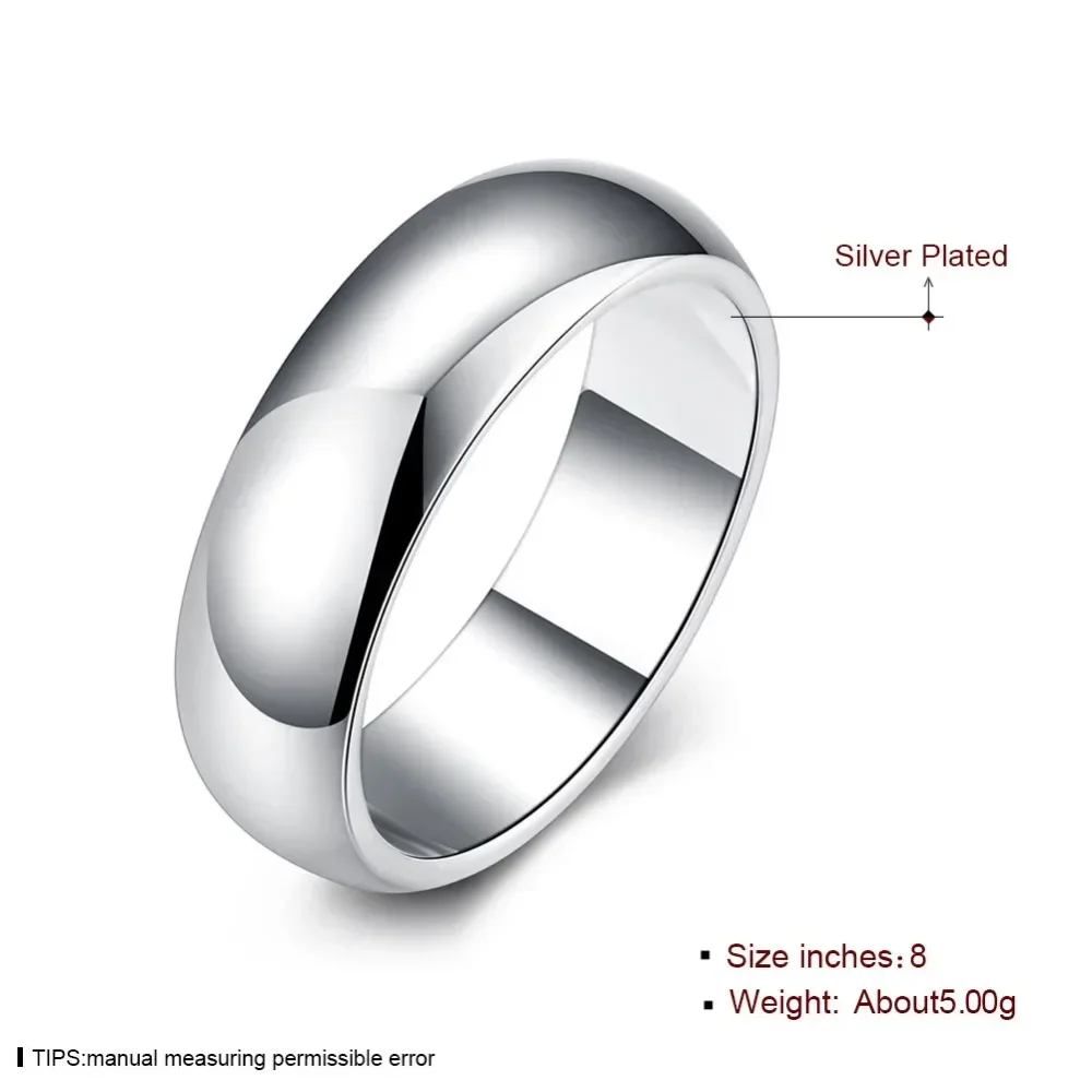 Women's High Quality 925 Sterling Silver Smooth Round Ring
