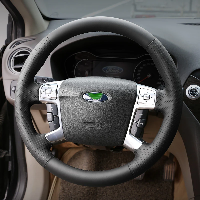 

Diy Handmade Sewing Car Steering Wheel Cover for Ford Mondeo Mk4 2007-2012 S-Max 2008 Ford Focus 3 2015-2018 Kuga 2016-2018