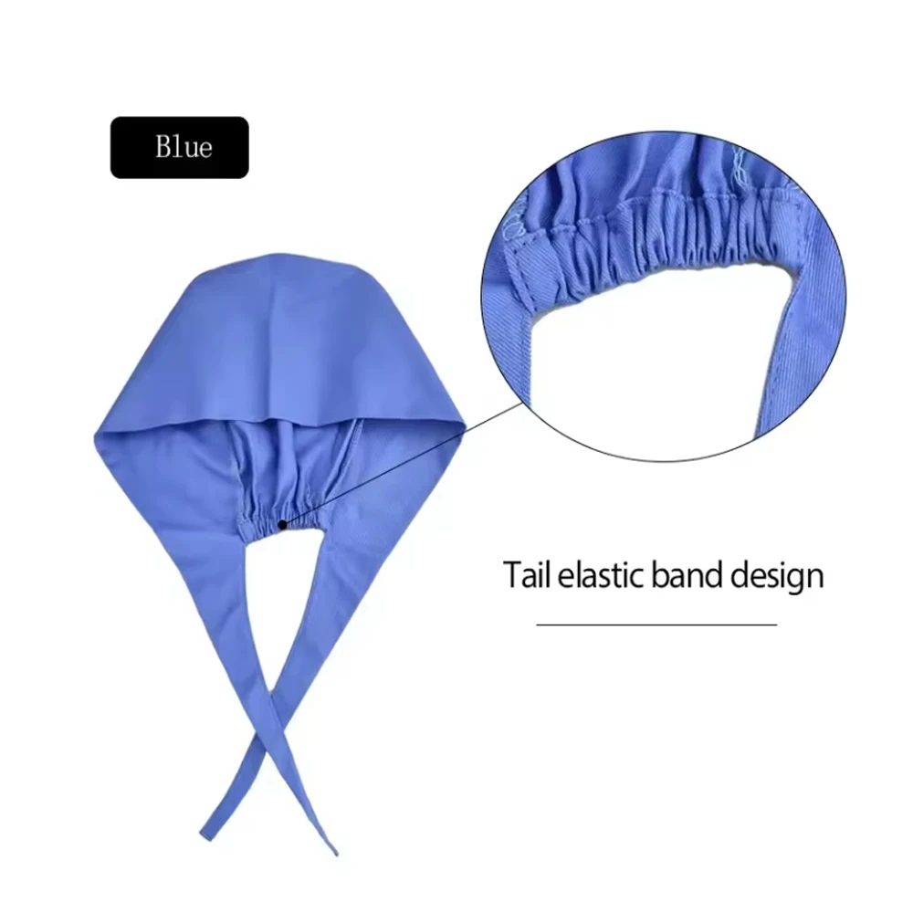 

Unisex Solid Color Scrub Nurse Hat Adjustable for Beauty Salon Laboratory Pet Shop Doctor Nurse Work Cap