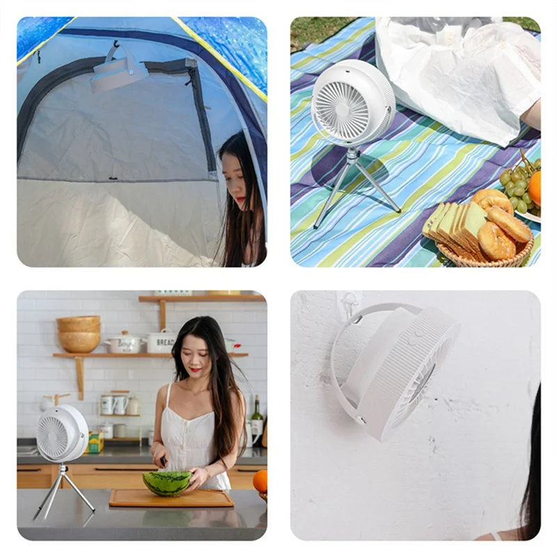 

2525+ 4000MAh Camping Tripod Fan Light USB Rechargeable Mini Fan Multi-Function Digital Display Portable Outdoor Ceiling Fan
