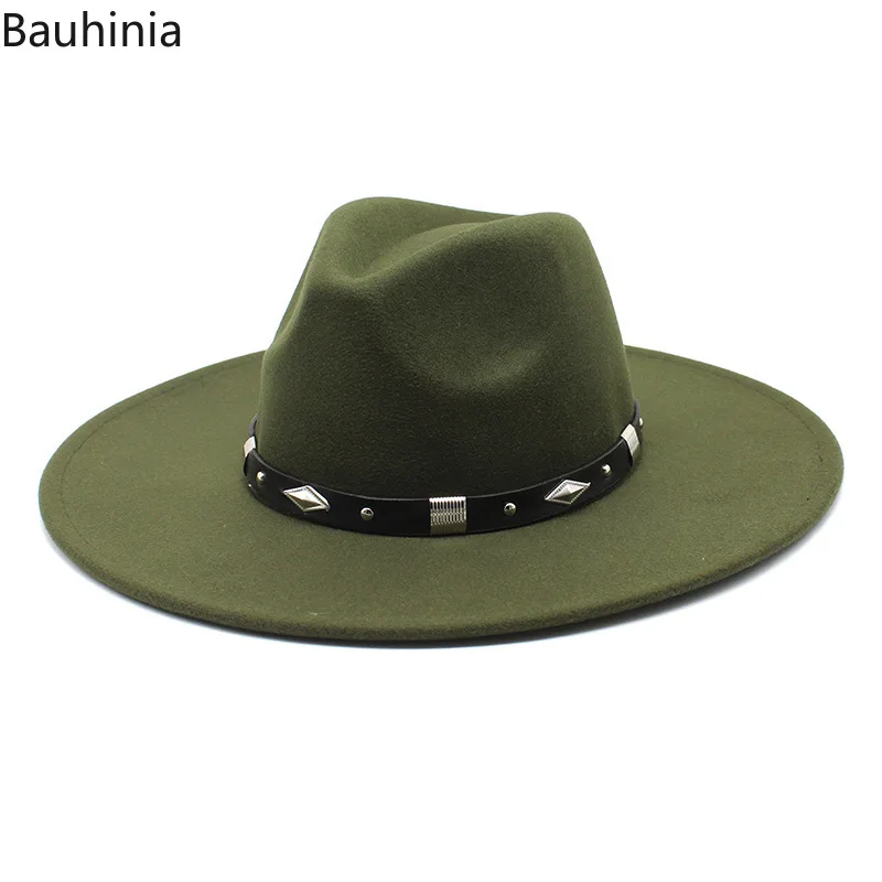 Bauhinia Fedora Hats for Women 9.5CM Big Brim Vintage Trilby Church Cap Formal Dress Wedding Hat Sombreros De Mujer