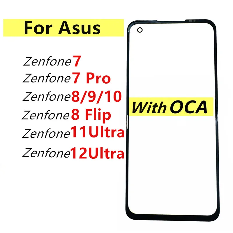 

Сенсорный экран для Asus Zenfone 12 Ultra 11 10 9 8 Flip 7 Pro, переднее стекло, ЖК-дисплей, внешняя панель, запчасти для ремонта + OCA