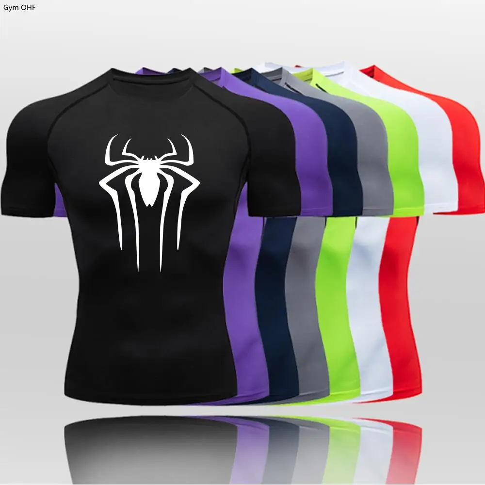 Spider Compression Shirt Mens Rashguard Fitness For Men Gym Sports T-Shirt Running Sweatshirt Outdoor Mountaineering Training