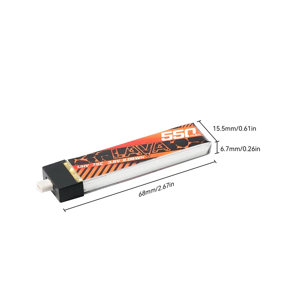 Batteria BETAFPV LAVA 1S 550mAh 75C (4 pezzi)