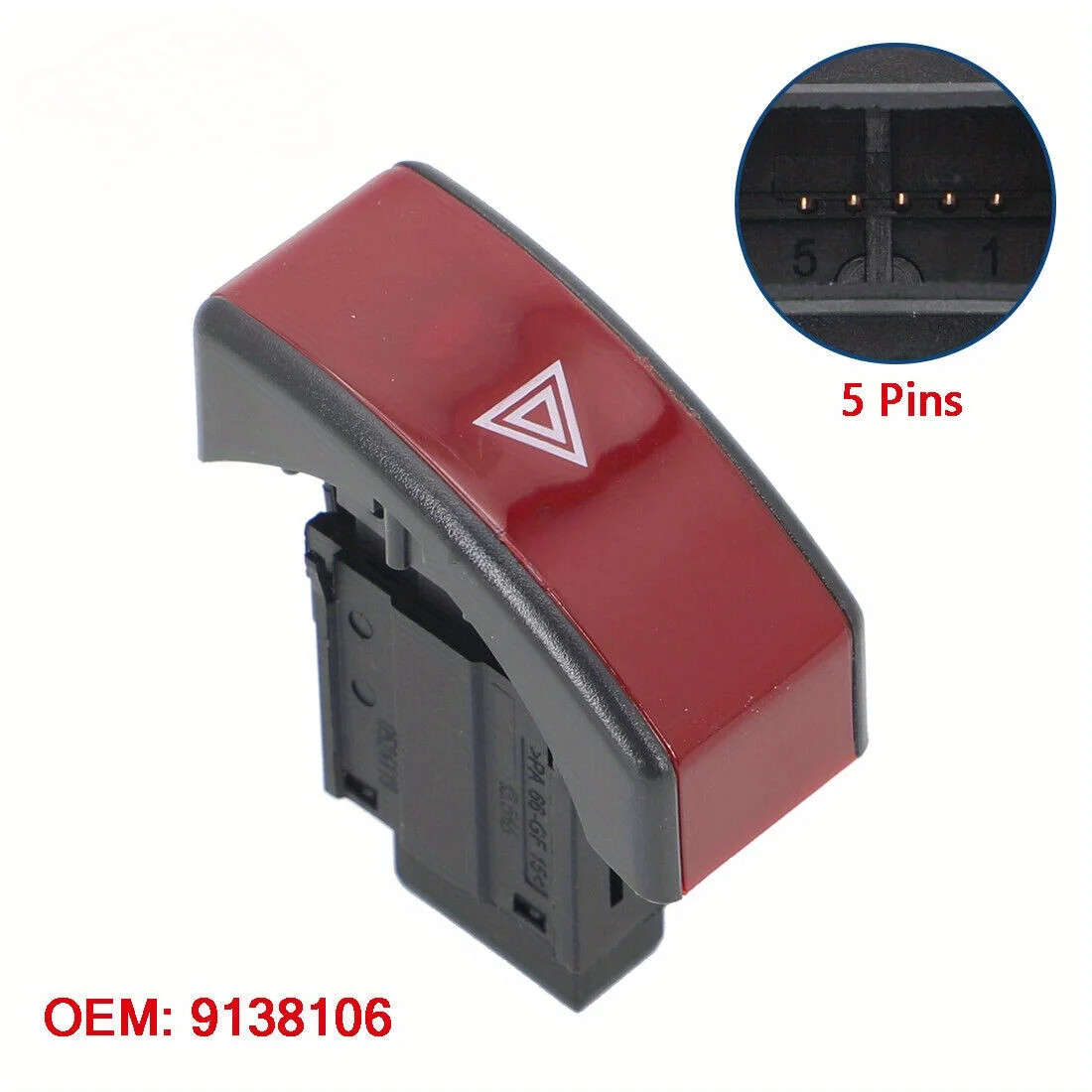

9138106 1241630GR Hazard Warning Switch, Emergency Light Replacement Part for Opel