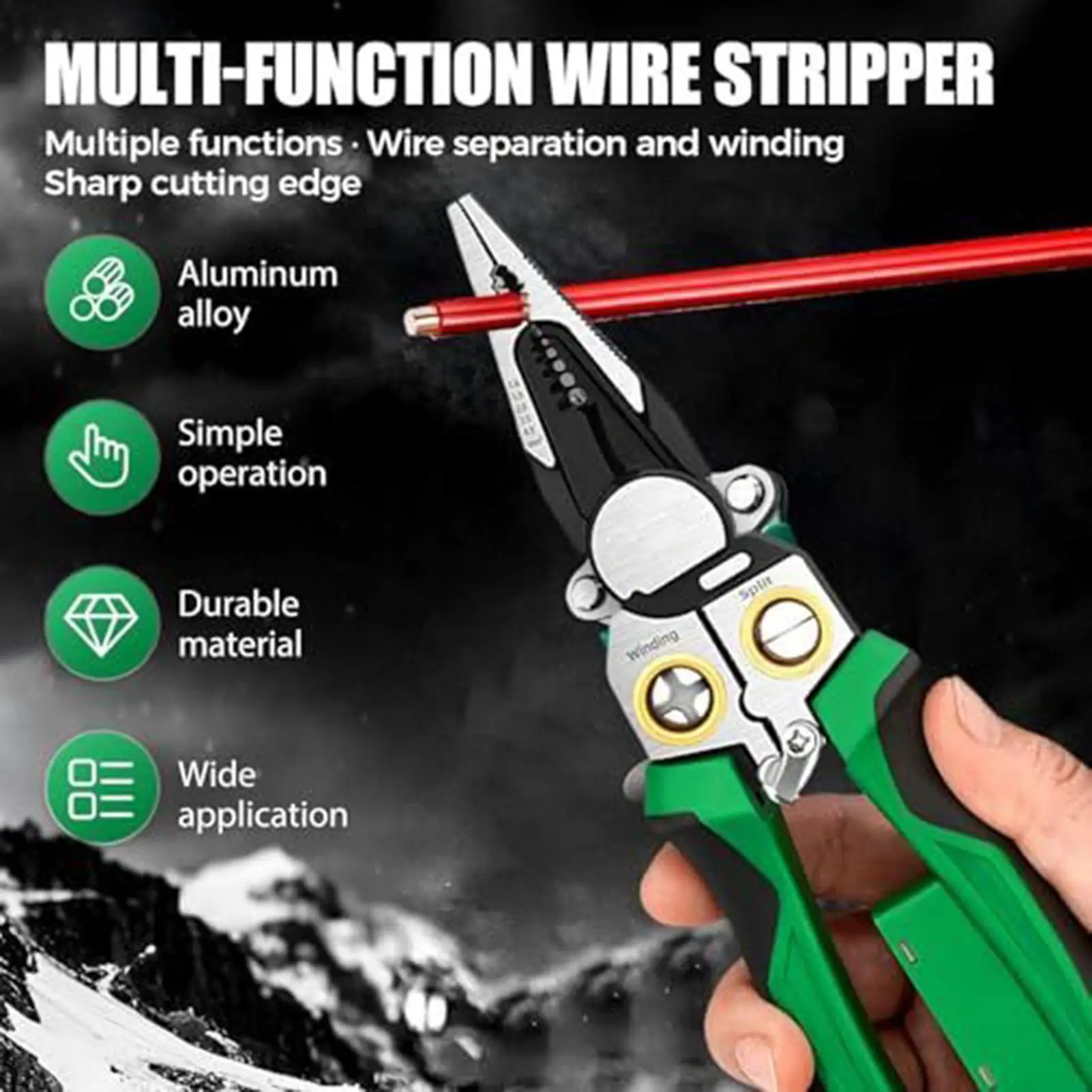 

Щипцы для зачистки электрических проводов 8-в-1 Щипцы для зачистки кабеля с тестером напряжения Многофункциональные плоскогубцы для проводов для электрика