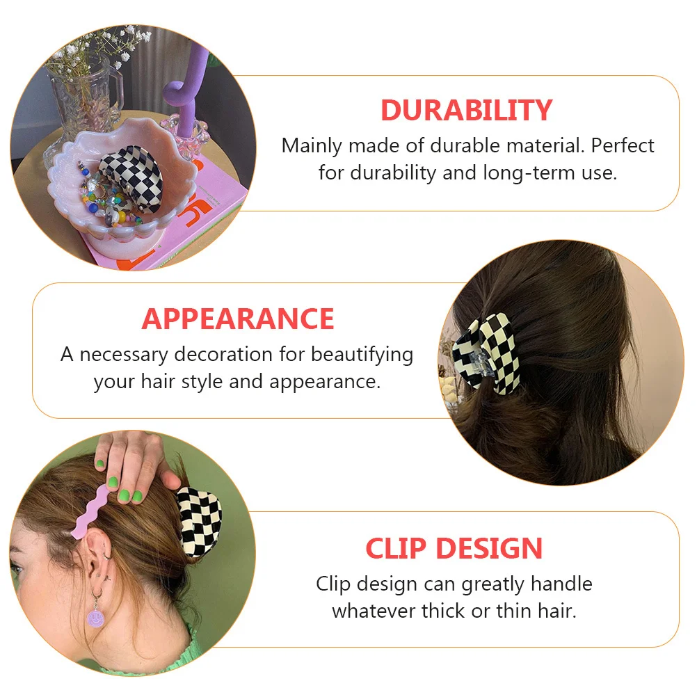 

1Pcs Hair Claw Clip Shark Clamp Durable Material Black White Design Suitable for Thick Thin Curly Hair Accessories