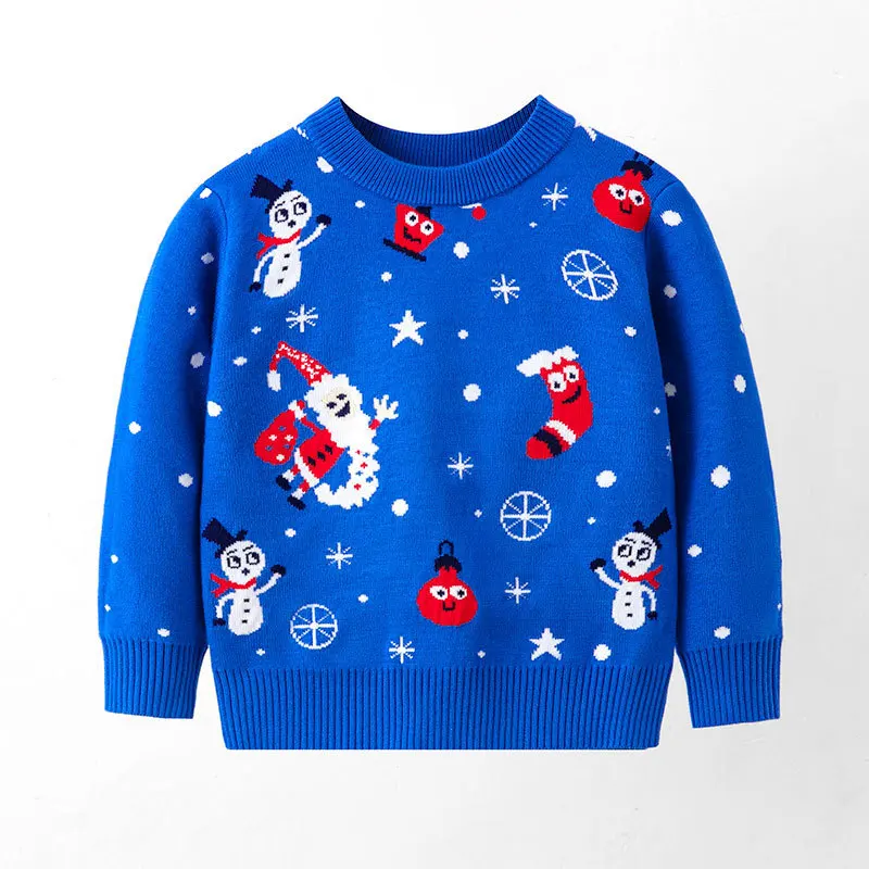 

Kids Clothes Baby Boys Girls Cartoon Santa Claus Knitted Sweater Toddler Red Pullover Christmas Sweater 2-6y
