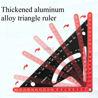 Woodworking Tools Heavy-Duty 7-Inch Aluminum Alloy Carpenter's Square Dual-Scale Angle Ruler with Wide Base Color Coded Edge