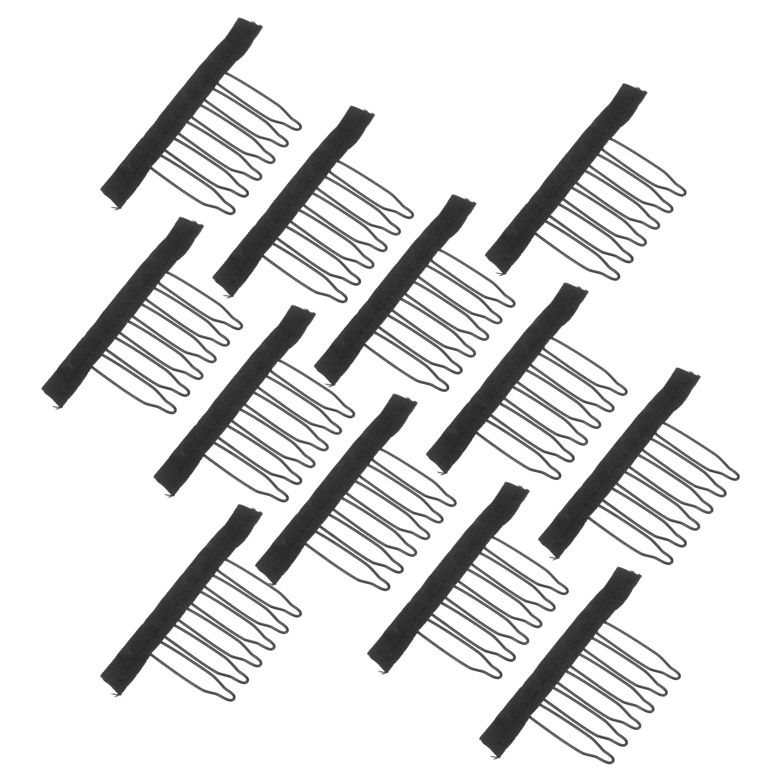 12Pcs Net Clip Steel Tooth Snap Comb for Lace Wigs Hair Caps Secure Fit Salon Mask Application Hairpiece Fixing Accessory