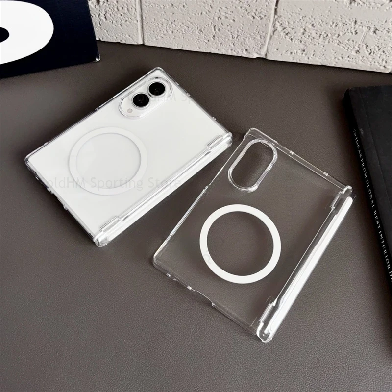 For Samsung Z Fold8 UItra HD Transparent For Magsafe Magnetic Case For Galaxy Z Fold 8 7 Shockproof For Magsafe Protection Cover