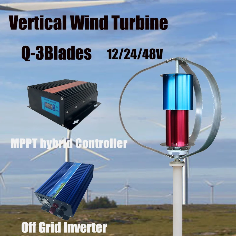 10KW 3 Blades Free Wind Energy Efficient 12V 24V 48V Wind Turbine Generator With Free Controller