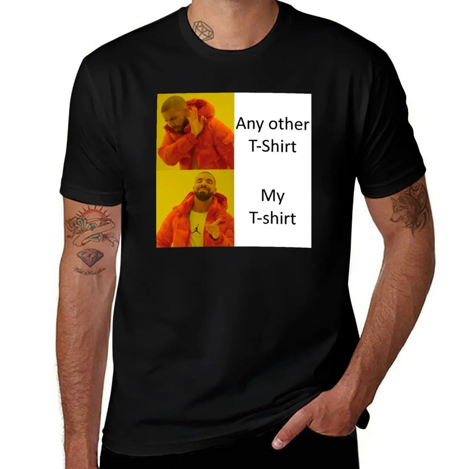 Drake Meme (Many products: Mugs, Pillows, Empty Stickers +) T-Shirt Large Size Loose Casual Tee