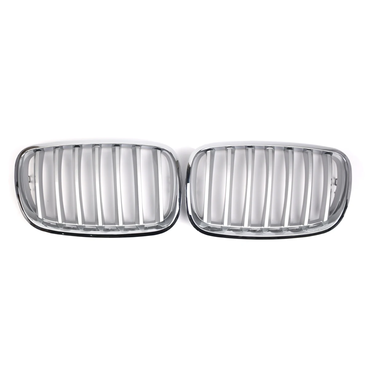 2Pcs Car Front Kidney Grille Chrome ABS Mesh Grill Accessories for BMW E70 E71 X5 X6 2008 2009 2010 2012 2013
