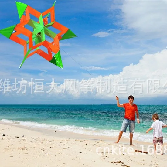 Weifang-cometa de loto tridimensional para niños, cometa con sentido tridimensional de color fuerte y multicolor, fácil montaje, regalo volador