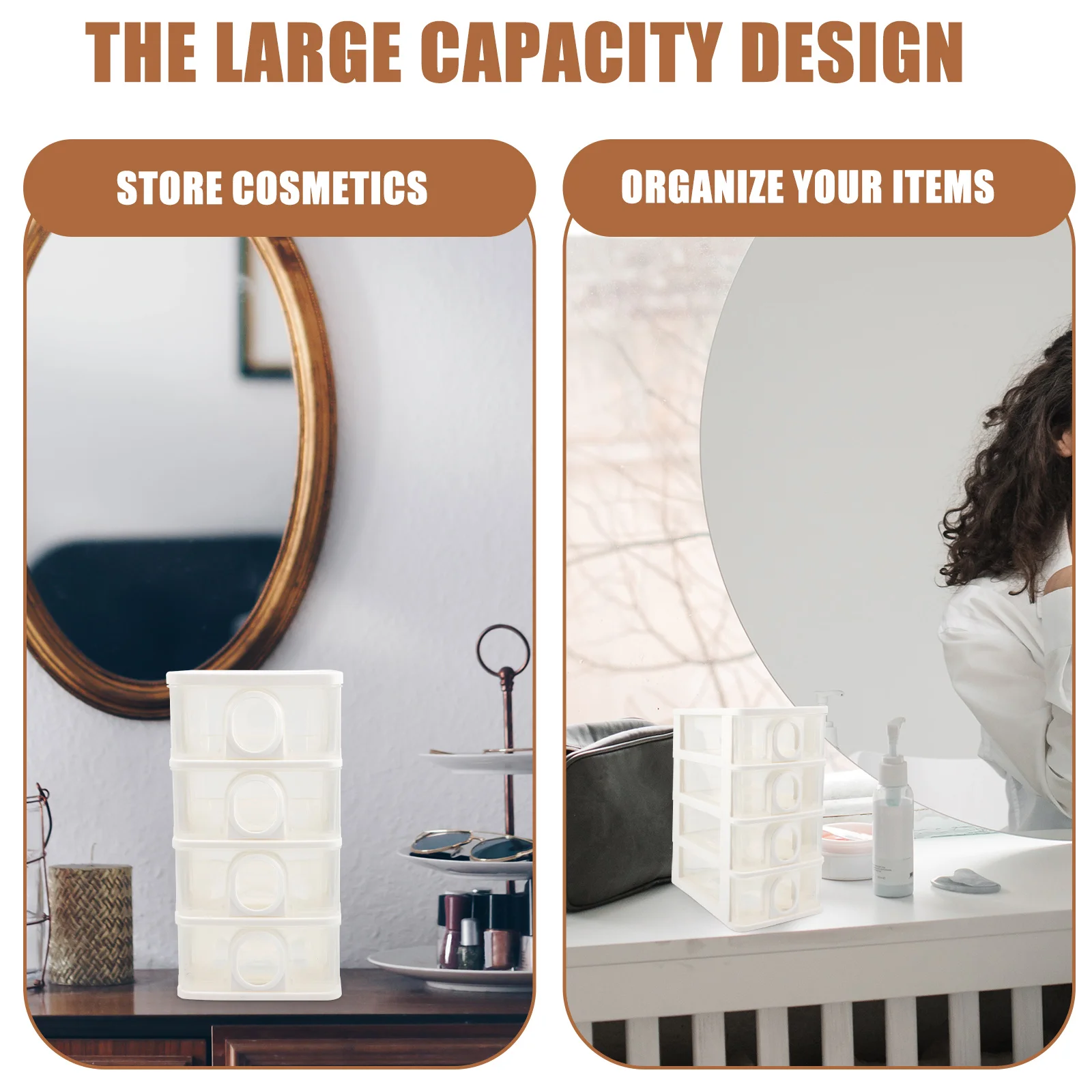 Plastic Storage Drawer ganizer Compact Large Capacity Desktop Bedroom Living Room Bathroom Kitchen Closet