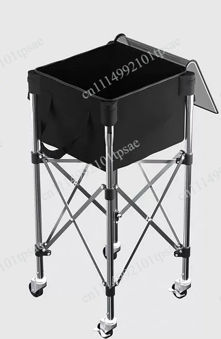 Portable Stainless Steel Large Capacity Tennis Ball Cart Coach Training Ball Collection Basket Court Training、Club Coach Trolley