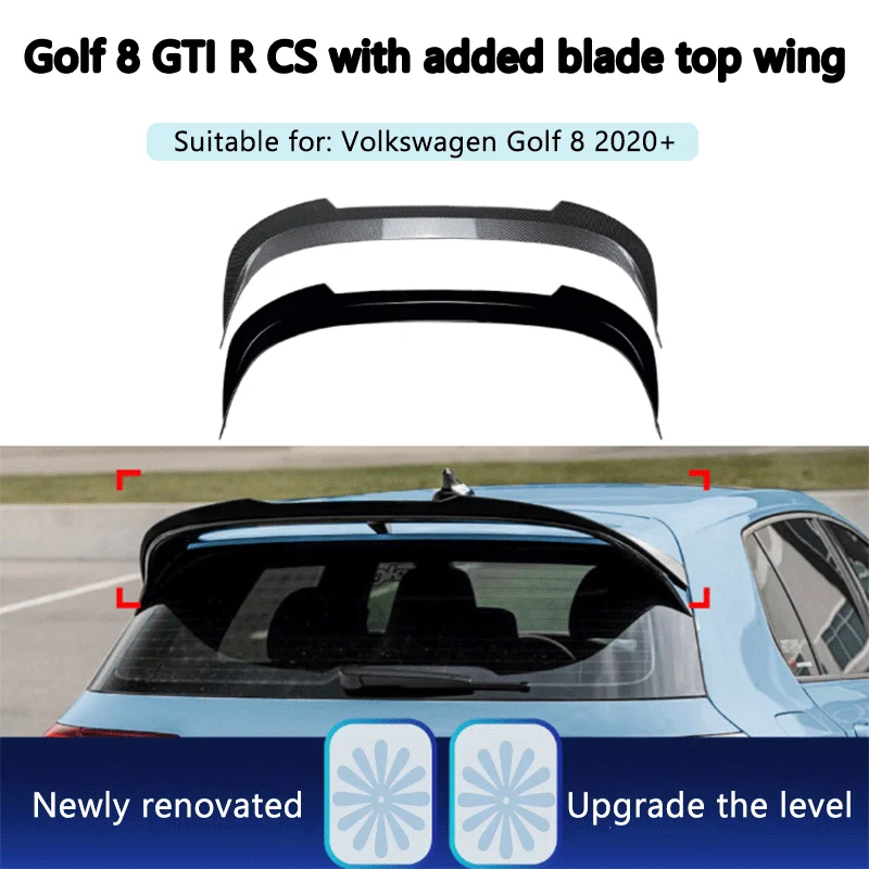 Alerón trasero estilo Blade, versión CS, accesorios de tuning para Volkswagen Golf 8 GTI R 2020+, modificación automotriz.