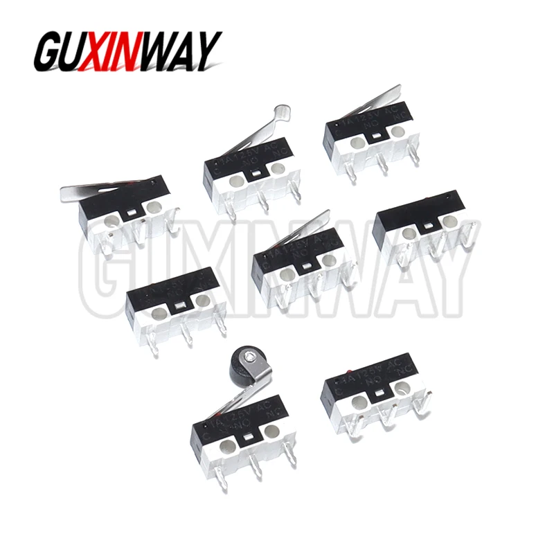 10PCS Micro Limit Switch Momentary Push Button Switch 1A 125V AC Mouse Switch 3Pins Long Handle Roller Lever Arm SPDT 12X6X6MM