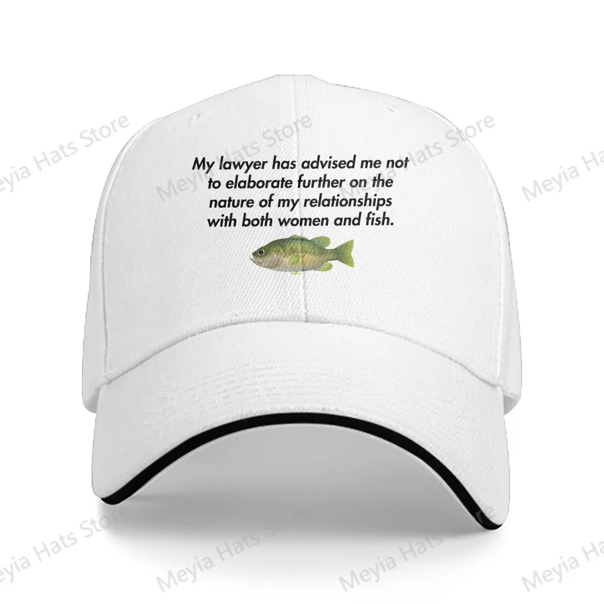 

My Lawyer Has Advised Me Not To Elaborate Fish Funny Outdoor Cap Sun Visor Hip Hop Caps Cowboy Hat Peaked Hats