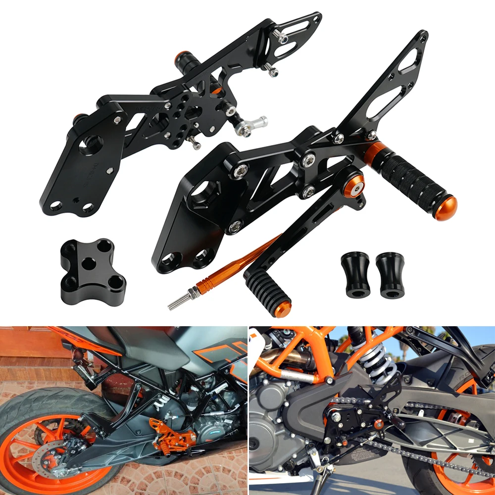 ​Motorcycle Adjustable Rearset Rearsets for KTM RC390 RC200 RC125 2014-2021 RC 125 200 390 Rearsets Foot Control Shifter